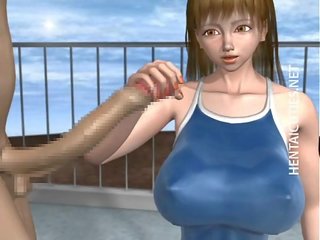 3d hentai fantasia mulher tomar peter em à beira da piscina