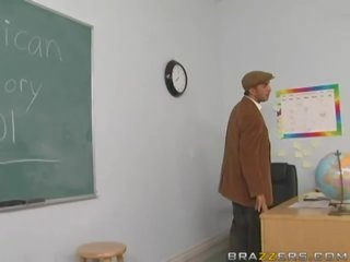 Naughty busty blonde babe flashing her ass in the classroom