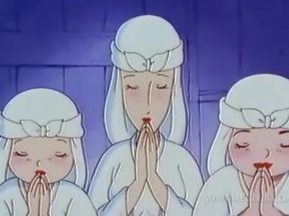 Naked hentai nun having adult film for the first time